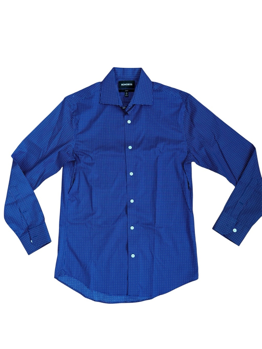 Bonobos - Like New - Men's Blue Microprint Dress Shirt - Slim Fit Size 15/33
